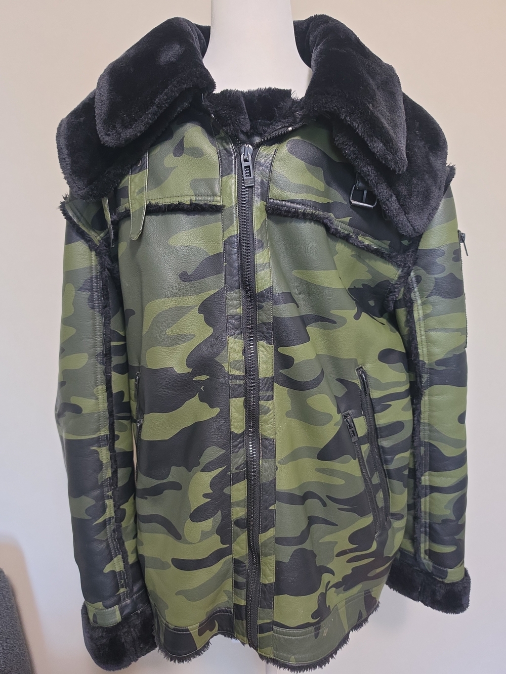 Jordan Craig Legacy Edition Camo Faux-Shearling B-3 Aviator Jacket - Men's XL